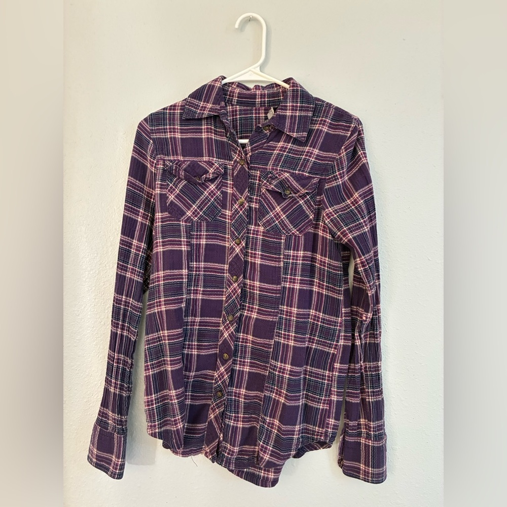 Rubbish Purple Plaid Shirt Y2K